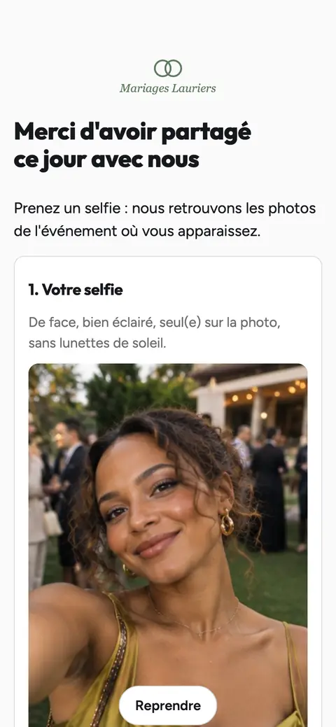 Mariage Adjoua et Koffi : accueil, logo centré et vert sauge