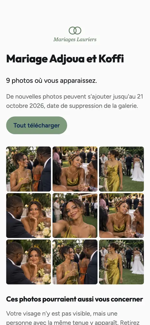 Mariage Adjoua et Koffi : galerie de l'invité, boutons arrondis